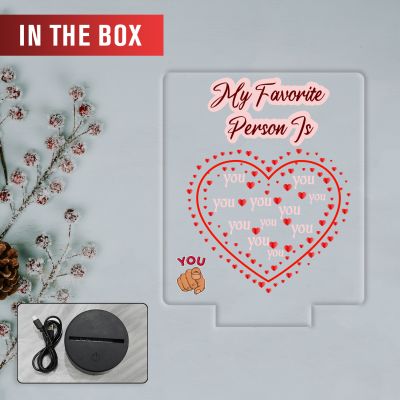 My Favorite Person is You LED Night Light Warm White Light Gift for Your Favorite Person Gift for Valentines Day Birthday Gift for Loved Ones